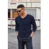 imageCOOFANDY Men V Neck Dress Sweater Knit Long Sleeve Casual Slim Fit Pullover SweaterNavy Blue