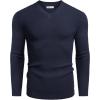 imageCOOFANDY Men V Neck Dress Sweater Knit Long Sleeve Casual Slim Fit Pullover SweaterNavy Blue