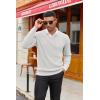 imageCOOFANDY Men V Neck Dress Sweater Knit Long Sleeve Casual Slim Fit Pullover SweaterWhite