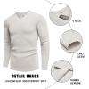 imageCOOFANDY Men V Neck Dress Sweater Knit Long Sleeve Casual Slim Fit Pullover SweaterWhite