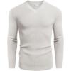 imageCOOFANDY Men V Neck Dress Sweater Knit Long Sleeve Casual Slim Fit Pullover SweaterWhite