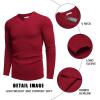 imageCOOFANDY Men V Neck Dress Sweater Knit Long Sleeve Casual Slim Fit Pullover SweaterWine Red