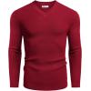 imageCOOFANDY Men V Neck Dress Sweater Knit Long Sleeve Casual Slim Fit Pullover SweaterWine Red