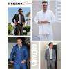 imageCOOFANDY Mens 2 Piece Double Breasted Suits Slim Fit Tuxedo Jacket and Dress Pants Set for Wedding Business PromHeather Grey