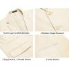 imageCOOFANDY Mens 2 Piece Linen Suits Set Regular Fit Casual Lightweight Blazer Jacket and PantsBeige