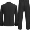 imageCOOFANDY Mens 2 Piece Linen Suits Set Regular Fit Casual Lightweight Blazer Jacket and PantsBlack