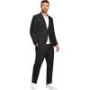 imageCOOFANDY Mens 2 Piece Linen Suits Set Regular Fit Casual Lightweight Blazer Jacket and PantsBlack