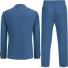 imageCOOFANDY Mens 2 Piece Linen Suits Set Regular Fit Casual Lightweight Blazer Jacket and PantsBlue
