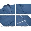 imageCOOFANDY Mens 2 Piece Linen Suits Set Regular Fit Casual Lightweight Blazer Jacket and PantsBlue