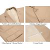imageCOOFANDY Mens 2 Piece Linen Suits Set Regular Fit Casual Lightweight Blazer Jacket and PantsKhaki