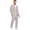 imageCOOFANDY Mens 2 Piece Linen Suits Set Regular Fit Casual Lightweight Blazer Jacket and PantsLight Grey