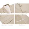 imageCOOFANDY Mens 2 Piece Linen Suits Set Regular Fit Casual Lightweight Blazer Jacket and PantsLight Khaki