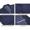 imageCOOFANDY Mens 2 Piece Linen Suits Set Regular Fit Casual Lightweight Blazer Jacket and PantsNavy Blue
