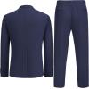 imageCOOFANDY Mens 2 Piece Linen Suits Set Regular Fit Casual Lightweight Blazer Jacket and PantsNavy Blue