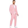 imageCOOFANDY Mens 2 Piece Linen Suits Set Regular Fit Casual Lightweight Blazer Jacket and PantsPink