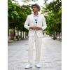 imageCOOFANDY Mens 2 Piece Linen Suits Set Regular Fit Casual Lightweight Blazer Jacket and PantsWhite