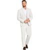 imageCOOFANDY Mens 2 Piece Linen Suits Set Regular Fit Casual Lightweight Blazer Jacket and PantsWhite
