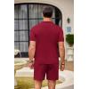 imageCOOFANDY Mens 2 Piece Outfit Vintage Short Sleeve Button Down Knit Polo Shirts Casual Beach Shorts SetsArgylered