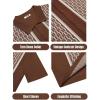 imageCOOFANDY Mens 2 Piece Outfit Vintage Short Sleeve Button Down Knit Polo Shirts Casual Beach Shorts SetsBrown