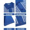 imageCOOFANDY Mens 2 Piece Outfit Vintage Short Sleeve Button Down Knit Polo Shirts Casual Beach Shorts SetsDark Blue
