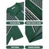 imageCOOFANDY Mens 2 Piece Outfit Vintage Short Sleeve Button Down Knit Polo Shirts Casual Beach Shorts SetsDark Green