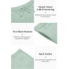 imageCOOFANDY Mens 2 Piece Outfit Vintage Short Sleeve Button Down Knit Polo Shirts Casual Beach Shorts SetsLight Green