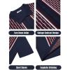 imageCOOFANDY Mens 2 Piece Outfit Vintage Short Sleeve Button Down Knit Polo Shirts Casual Beach Shorts SetsNavy Blue