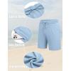 imageCOOFANDY Mens 2 Piece Outfits Summer Short Sets Vintage Knit Button Down Shirt Short Sleeve Polo Casual Beach SuitsBlue