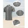 imageCOOFANDY Mens 2 Piece Outfits Summer Short Sets Vintage Knit Button Down Shirt Short Sleeve Polo Casual Beach SuitsGrey
