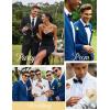 imageCOOFANDY Mens 2 Piece Suit Slim Fit 2 Button Formal Jacket Suits Pants Set for Wedding Business PromBlack