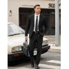 imageCOOFANDY Mens 2 Piece Suit Slim Fit 2 Button Formal Jacket Suits Pants Set for Wedding Business PromBlack