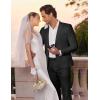imageCOOFANDY Mens 2 Piece Suit Slim Fit 2 Button Formal Jacket Suits Pants Set for Wedding Business PromBlack