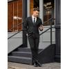 imageCOOFANDY Mens 2 Piece Suit Slim Fit 2 Button Formal Jacket Suits Pants Set for Wedding Business PromBlack