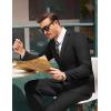 imageCOOFANDY Mens 2 Piece Suit Slim Fit 2 Button Formal Jacket Suits Pants Set for Wedding Business PromBlack