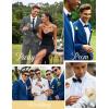 imageCOOFANDY Mens 2 Piece Suit Slim Fit 2 Button Formal Jacket Suits Pants Set for Wedding Business PromDark Grey