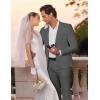 imageCOOFANDY Mens 2 Piece Suit Slim Fit 2 Button Formal Jacket Suits Pants Set for Wedding Business PromDark Grey