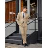 imageCOOFANDY Mens 2 Piece Suit Slim Fit 2 Button Formal Jacket Suits Pants Set for Wedding Business PromKhaki