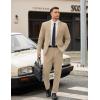 imageCOOFANDY Mens 2 Piece Suit Slim Fit 2 Button Formal Jacket Suits Pants Set for Wedding Business PromKhaki
