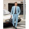 imageCOOFANDY Mens 2 Piece Suit Slim Fit 2 Button Formal Jacket Suits Pants Set for Wedding Business PromLight Blue