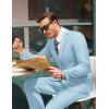 imageCOOFANDY Mens 2 Piece Suit Slim Fit 2 Button Formal Jacket Suits Pants Set for Wedding Business PromLight Blue