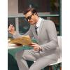 imageCOOFANDY Mens 2 Piece Suit Slim Fit 2 Button Formal Jacket Suits Pants Set for Wedding Business PromLight Grey