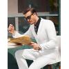 imageCOOFANDY Mens 2 Piece Suit Slim Fit 2 Button Formal Jacket Suits Pants Set for Wedding Business PromWhite