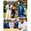 imageCOOFANDY Mens 2 Piece Suit Slim Fit 2 Button Formal Jacket Suits Pants Set for Wedding Business PromWhite