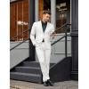 imageCOOFANDY Mens 2 Piece Suit Slim Fit 2 Button Formal Jacket Suits Pants Set for Wedding Business PromWhite