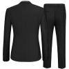 imageCOOFANDY Mens 2 Piece Suit Slim Fit One Button Tuxedo Jacket Pants for Wedding Prom BusinessBlack