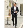imageCOOFANDY Mens 2 Piece Suit Slim Fit One Button Tuxedo Jacket Pants for Wedding Prom BusinessBlack