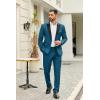 imageCOOFANDY Mens 2 Piece Suit Slim Fit One Button Tuxedo Jacket Pants for Wedding Prom BusinessDeep Blue