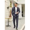 imageCOOFANDY Mens 2 Piece Suit Slim Fit One Button Tuxedo Jacket Pants for Wedding Prom BusinessDeep Grey