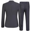 imageCOOFANDY Mens 2 Piece Suit Slim Fit One Button Tuxedo Jacket Pants for Wedding Prom BusinessDeep Grey