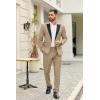 imageCOOFANDY Mens 2 Piece Suit Slim Fit One Button Tuxedo Jacket Pants for Wedding Prom BusinessKhaki